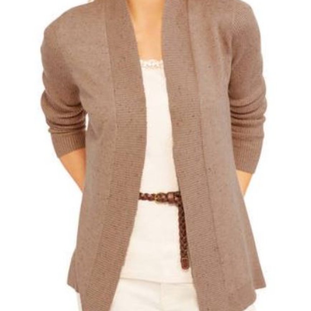 Faded Glory Tan Ribbed Edge Cardigan 2x